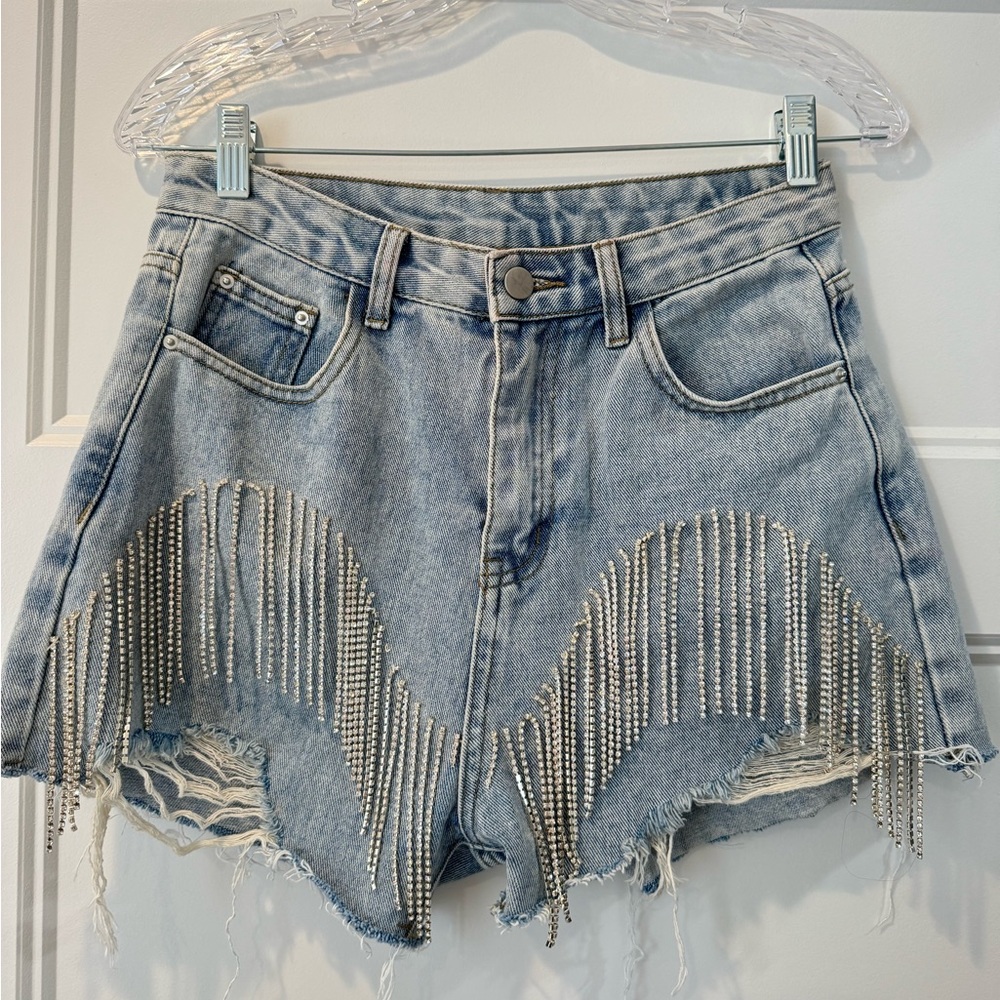 Jean shorts size Medium with rhinestone sparkles